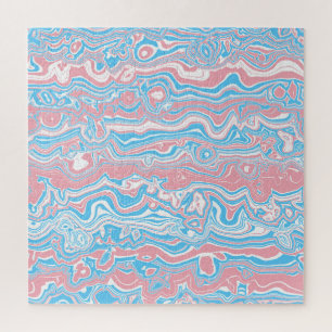 Trans Pride Vlag Trippy Boho Groovy Golvende Strep Legpuzzel