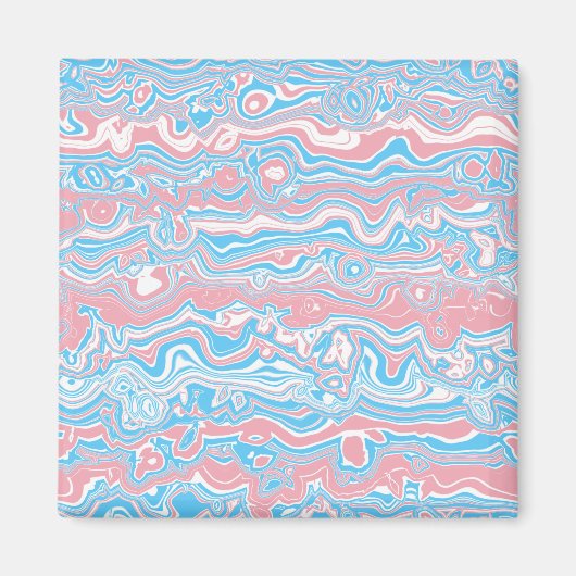 Trans Pride Vlag Trippy Boho Groovy Golvende Strep Magneet (Voorkant)