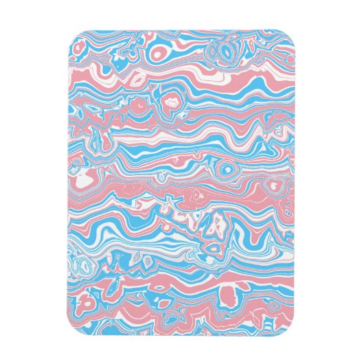Trans Pride Vlag Trippy Boho Groovy Golvende Strep Magneet (Verticaal)
