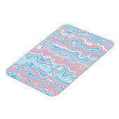 Trans Pride Vlag Trippy Boho Groovy Golvende Strep Magneet (Linkerzijde)