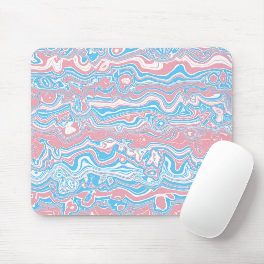 Trans Pride Vlag Trippy Boho Groovy Golvende Strep Muismat (Met muis)