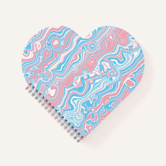 Trans Pride Vlag Trippy Boho Groovy Golvende Strep Notitieboek (Voorkant)
