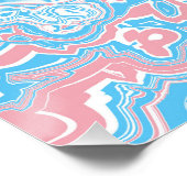 Trans Pride Vlag Trippy Boho Groovy Golvende Strep Perfect Poster (Hoek)