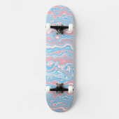 Trans Pride Vlag Trippy Boho Groovy Golvende Strep Persoonlijk Skateboard (Voorkant)