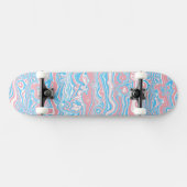 Trans Pride Vlag Trippy Boho Groovy Golvende Strep Persoonlijk Skateboard (Horizontaal)