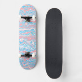 Trans Pride Vlag Trippy Boho Groovy Golvende Strep Persoonlijk Skateboard (Voorkant)
