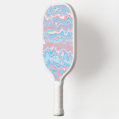 Trans Pride Vlag Trippy Boho Groovy Golvende Strep Pickleball Paddle (Links)