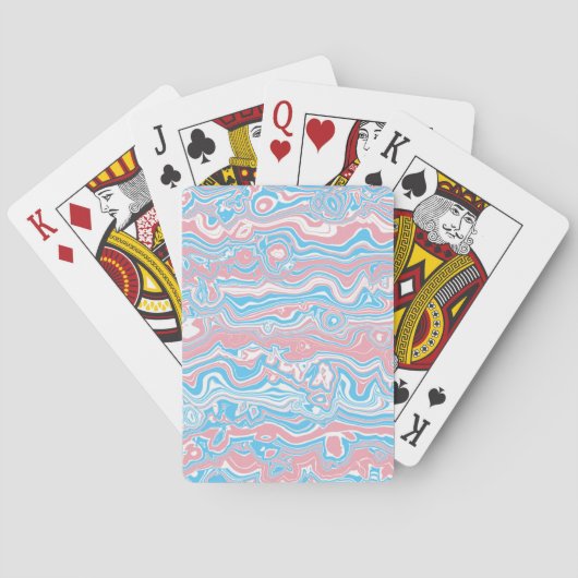 Trans Pride Vlag Trippy Boho Groovy Golvende Strep Pokerkaarten (Achterkant)