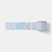 Trans Pride Vlag Trippy Boho Groovy Golvende Strep Satijnen Lint (Voorkant)