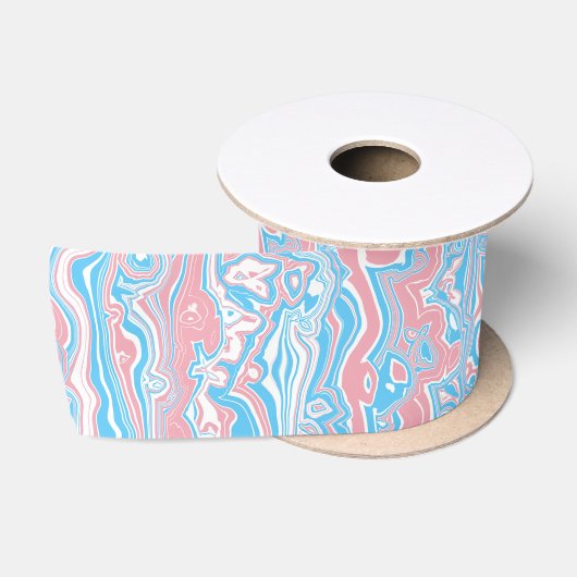 Trans Pride Vlag Trippy Boho Groovy Golvende Strep Satijnen Lint (Spoel)