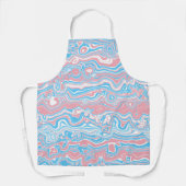 Trans Pride Vlag Trippy Boho Groovy Golvende Strep Schort (Voorkant)