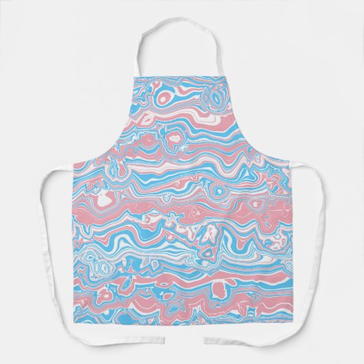 Trans Pride Vlag Trippy Boho Groovy Golvende Strep Schort (Voorkant)