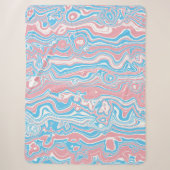 Trans Pride Vlag Trippy Boho Groovy Golvende Strep Sherpa Deken (Voorkant)