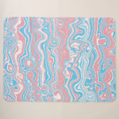Trans Pride Vlag Trippy Boho Groovy Golvende Strep Sherpa Deken (Voorkant (horizontaal))
