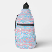 Trans Pride Vlag Trippy Boho Groovy Golvende Strep Sling Bag (Voorkant)