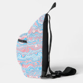 Trans Pride Vlag Trippy Boho Groovy Golvende Strep Sling Bag (Rechts)