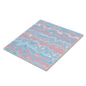 Trans Pride Vlag Trippy Boho Groovy Golvende Strep Tegeltje (Zijkant)