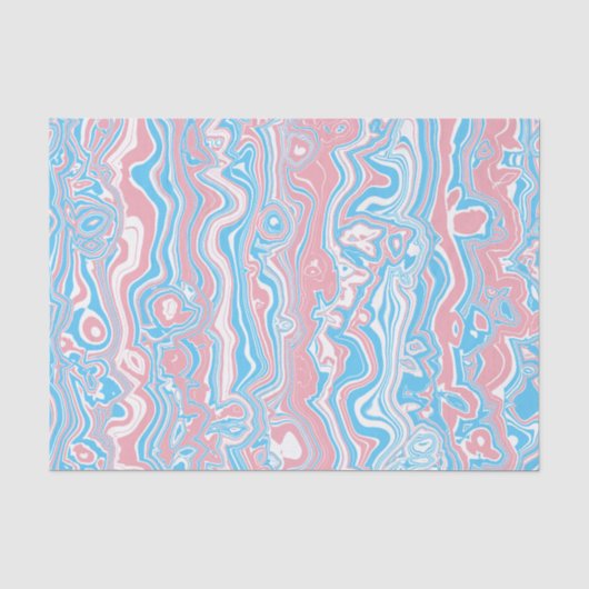 Trans Pride Vlag Trippy Boho Groovy Golvende Strep Tissuepapier (Voorkant)