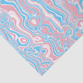 Trans Pride Vlag Trippy Boho Groovy Golvende Strep Tissuepapier (Detail)