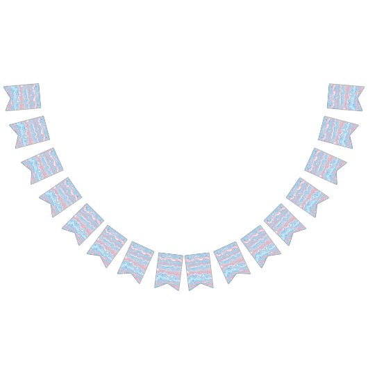 Trans Pride Vlag Trippy Boho Groovy Golvende Strep Vlaggetjes (Alle)