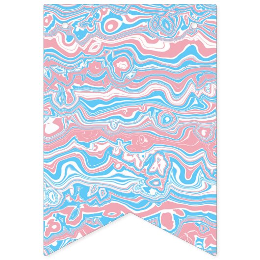 Trans Pride Vlag Trippy Boho Groovy Golvende Strep Vlaggetjes (Tweede vlag)