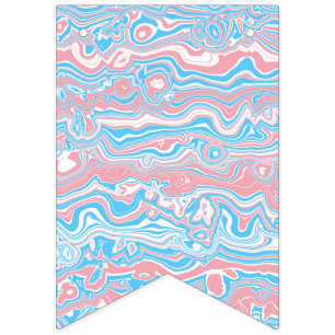 Trans Pride Vlag Trippy Boho Groovy Golvende Strep Vlaggetjes