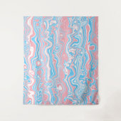 Trans Pride Vlag Trippy Boho Groovy Golvende Strep Wandkleed (Voorkant)