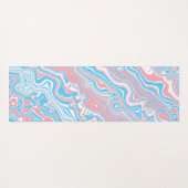 Trans Pride Vlag Trippy Boho Groovy Golvende Strep Yogamat (Achterkant (horizontaal))