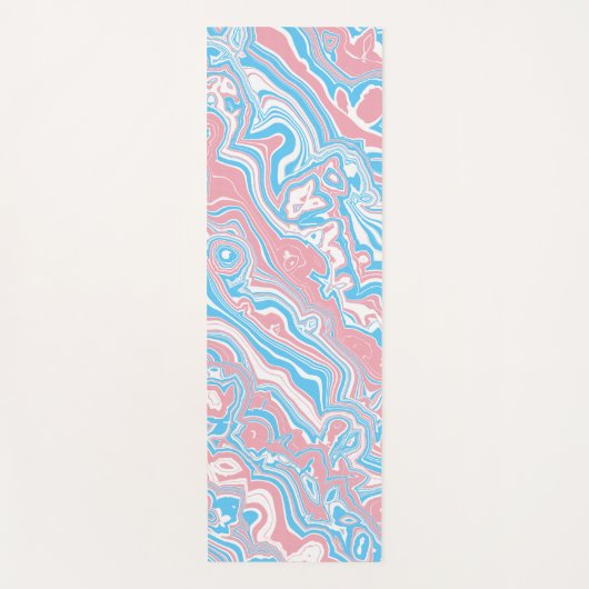 Trans Pride Vlag Trippy Boho Groovy Golvende Strep Yogamat (Voorkant)