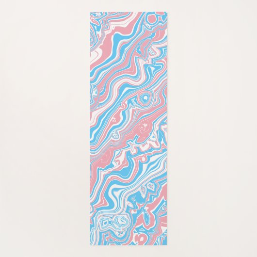 Trans Pride Vlag Trippy Boho Groovy Golvende Strep Yogamat (Achterkant)