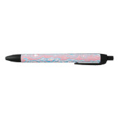Trans Pride Vlag Trippy Boho Groovy Golvende Strep Zwarte Inkt Pen (Bodem)