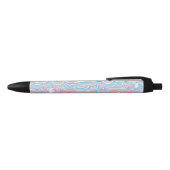 Trans Pride Vlag Trippy Boho Groovy Golvende Strep Zwarte Inkt Pen (Bovenkant)