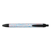 Trans Pride Vlag Trippy Boho Groovy Golvende Strep Zwarte Inkt Pen (Achterkant)