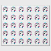 Trans Pride Vuist Cirkelprint Cadeaupapier (Vlak)