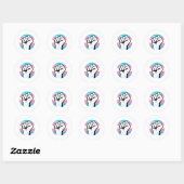 Trans Pride Vuist Cirkelprint Ronde Sticker (Vel)