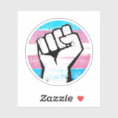 Trans Pride Vuist Cirkelprint Sticker (Vel)