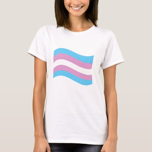 Trans Pride Wavy Flag T-shirt (Voorkant)