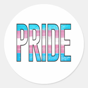 Trans Pride Woord Ronde Sticker