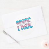 Trans Pride Woord Ronde Sticker (Envelop)