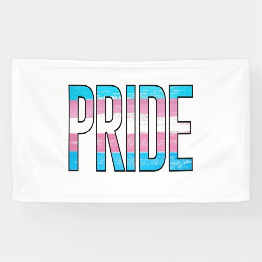 Trans Pride Woord Spandoek (Horizontaal)