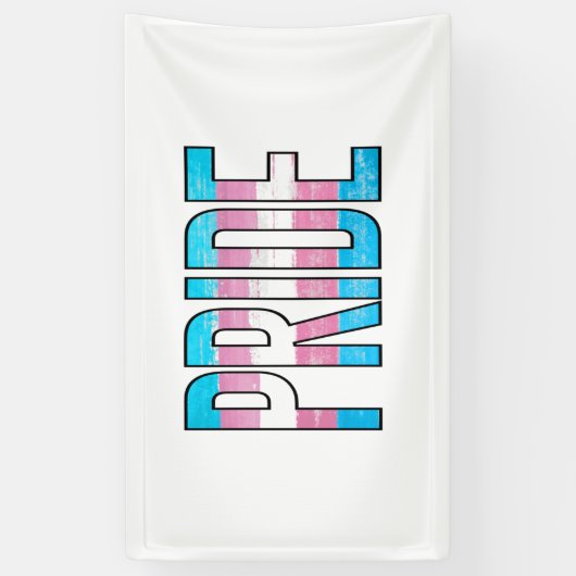 Trans Pride Woord Spandoek (Verticaal)