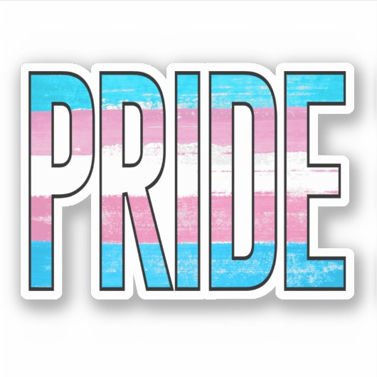 Trans Pride Woord Sticker (Voorkant)