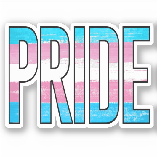 Trans Pride Woord Sticker (Voorkant)