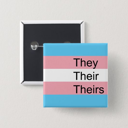 Trans Pronoun Button: Zij, zij, zij, zij Vierkante Button 5,1 Cm (Voorkant /achterkant)