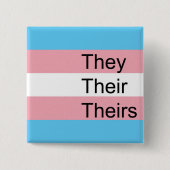 Trans Pronoun Button: Zij, zij, zij, zij Vierkante Button 5,1 Cm (Voorkant)