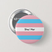 Trans Pronouns Button Zij/Haar (Voorkant /achterkant)