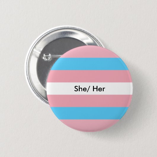 Trans Pronouns Button Zij/Haar (Voorkant /achterkant)