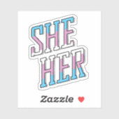 Trans Pronouns haar Sticker (Vel)