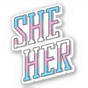 Trans Pronouns haar Sticker
