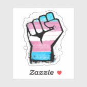 Trans-Protest Fist Sticker (Vel)